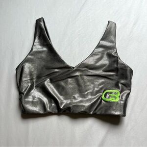 Emily Hsu Designs Metallic Gray Sports Bra Cyclebar